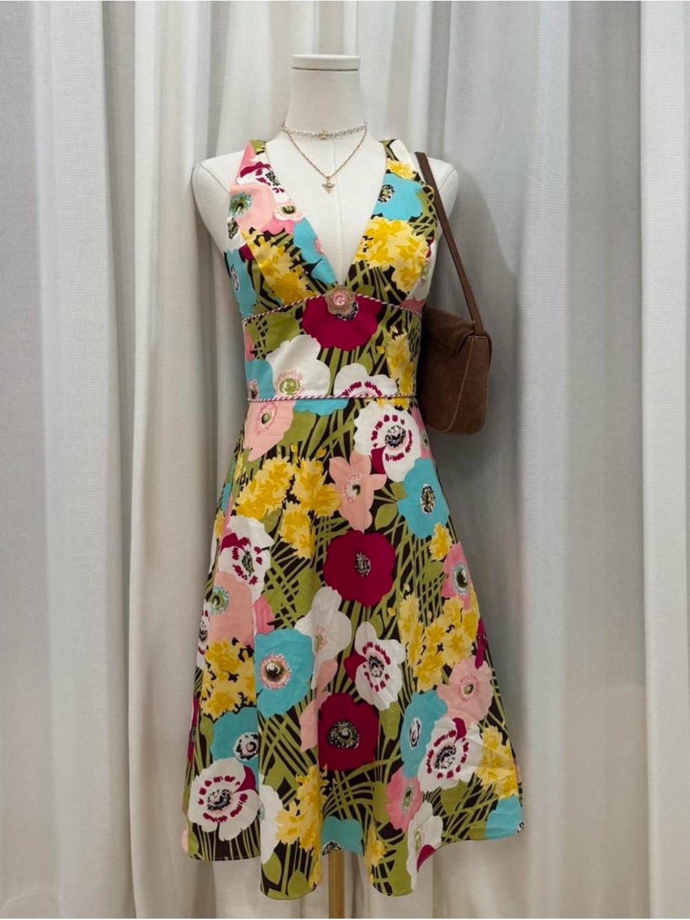 Floral V-Neck Sundress in Multicolor